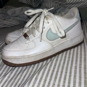 Nike Air Force 1 White with Light Blue Accents